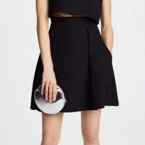 Black Halo Sanibel High-Waist Box Pleated Mini Skirt